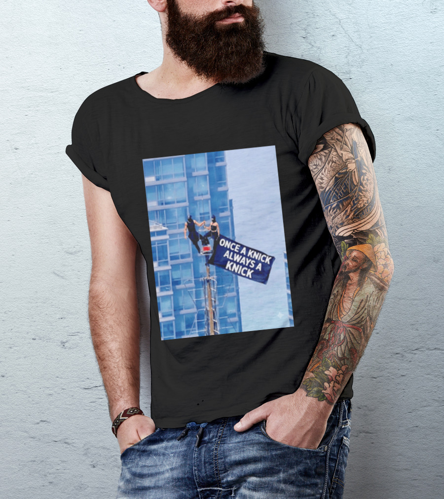 New York Knicks Once A Knick Always A Knick Flag Empire State Building NYC T-Shirt