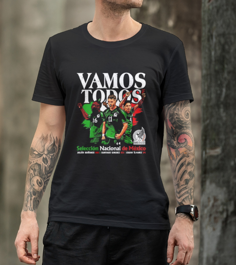 Vamos Todos Selección Nacional De México Julián Quiñones Santiago Gimenez Edson Álvarez Soccer Spirit T-Shirt