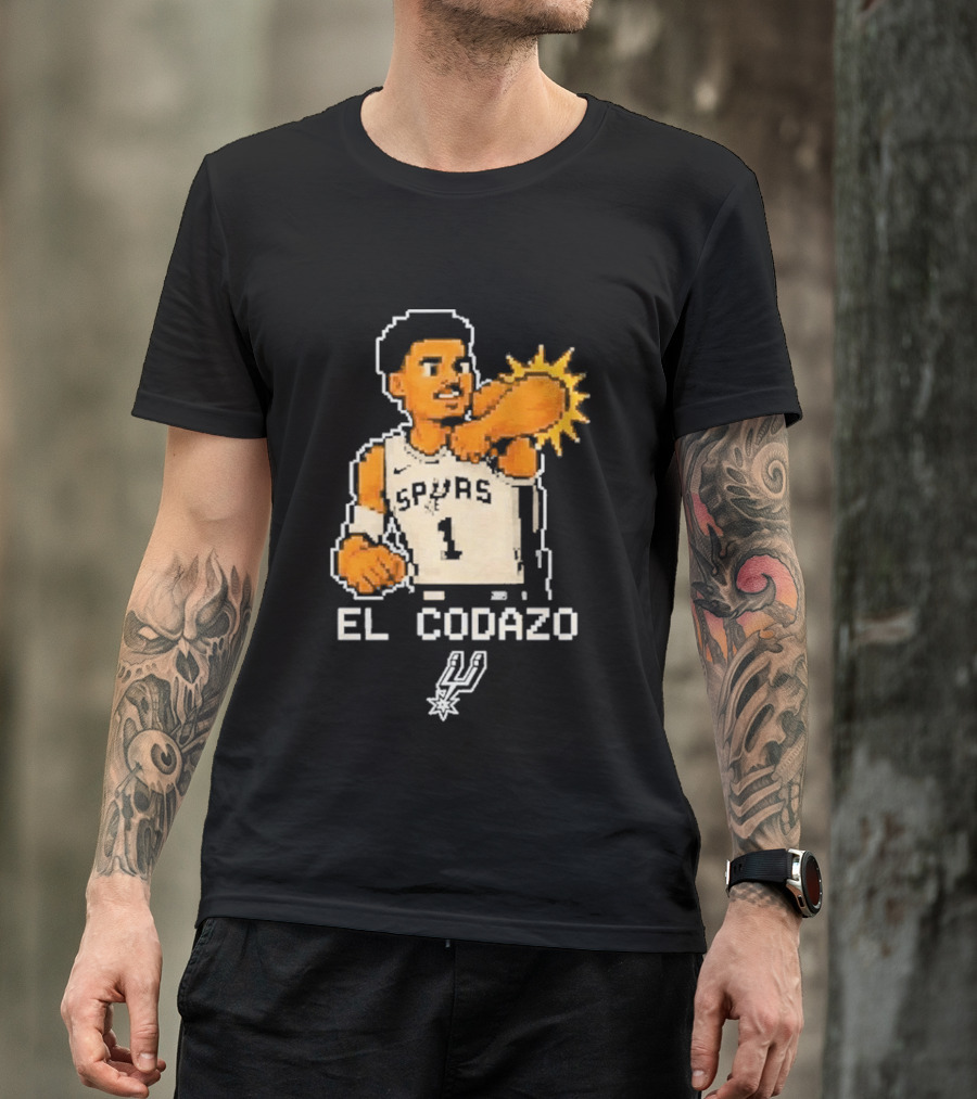 Victor Wembanyama Spurs El Codazo Pixel T-Shirt
