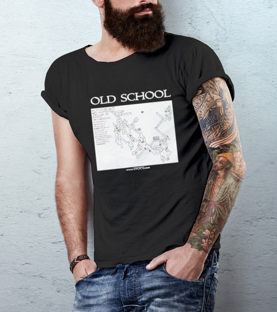 Old School Tonisborg Dungeon Map 1971 Dungeons And Dragons Retro Adventure T-Shirt