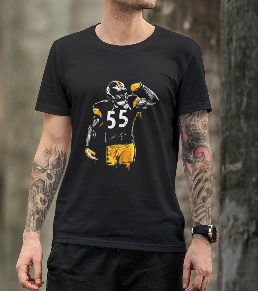 Pittsburgh Steelers Number 55 Football Player Drip T-Shirt
