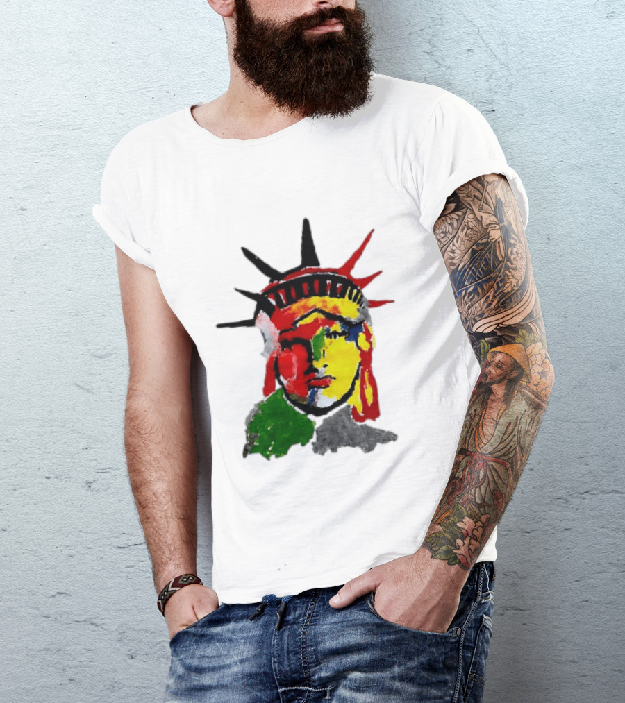Liberty Pop Statue Of Liberty Paint Splatter T-Shirt