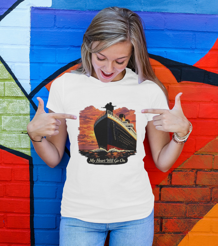 Titanic Sunset Scene My Heart Will Go On Jack And Rose T-Shirt
