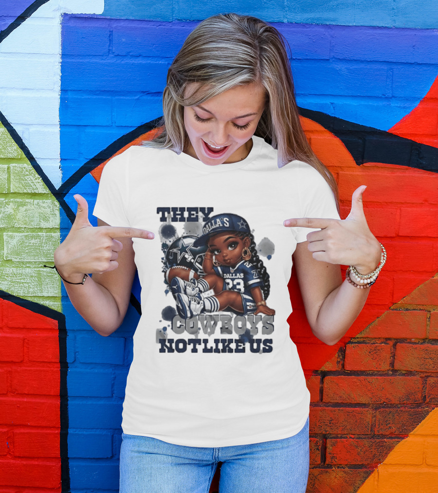 Dallas Cowboys They Not Like Us Black Girl 23 Jersey Football Fan T-Shirt