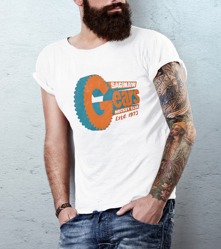 Saginaw Gears Hockey Club Estd 1973 Retro Team T-Shirt
