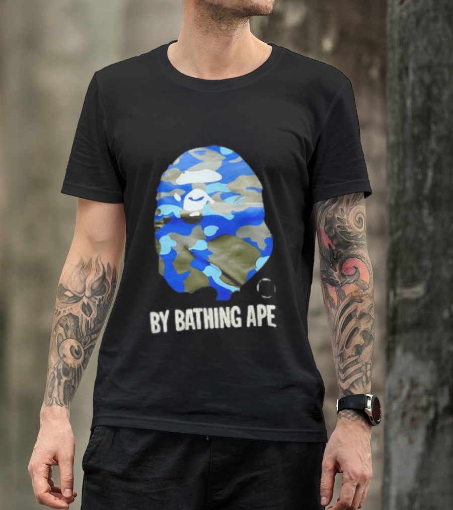 By Bathing APE Camouflage Blue Green T-Shirt