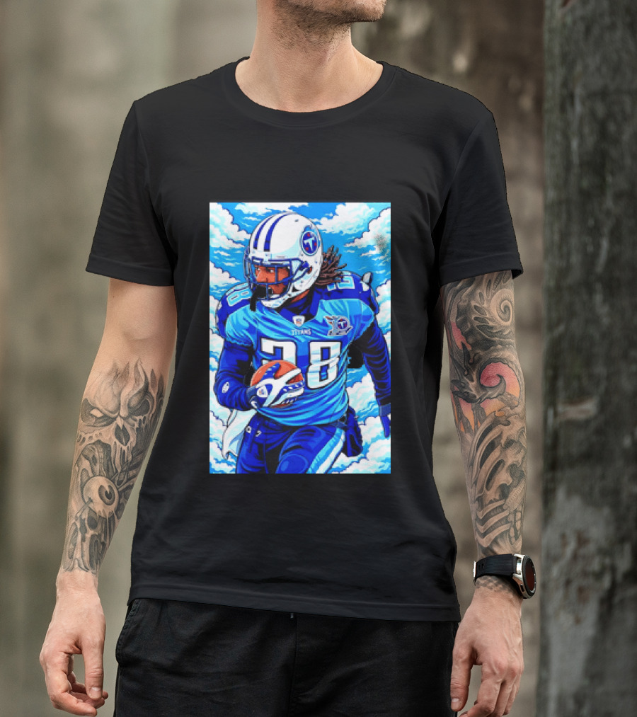 Chris Johnson 28 Tennessee Titans Running Back Football T-Shirt
