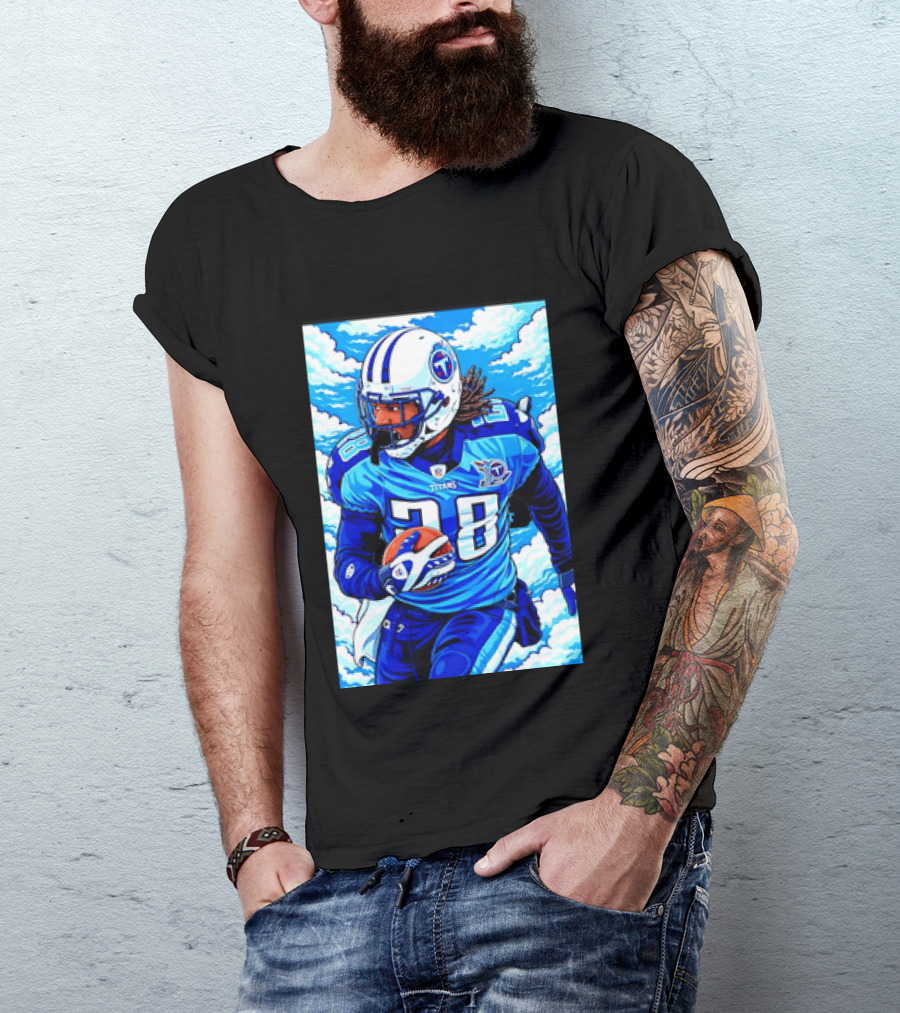 Chris Johnson 28 Tennessee Titans Running Back Football T-Shirt