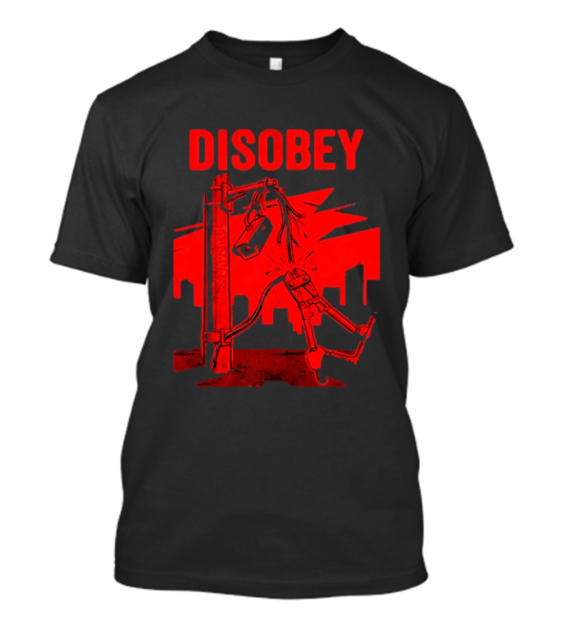 DISOBEY Surveillance Camera Wire Cutting Protest Stencil T-Shirt