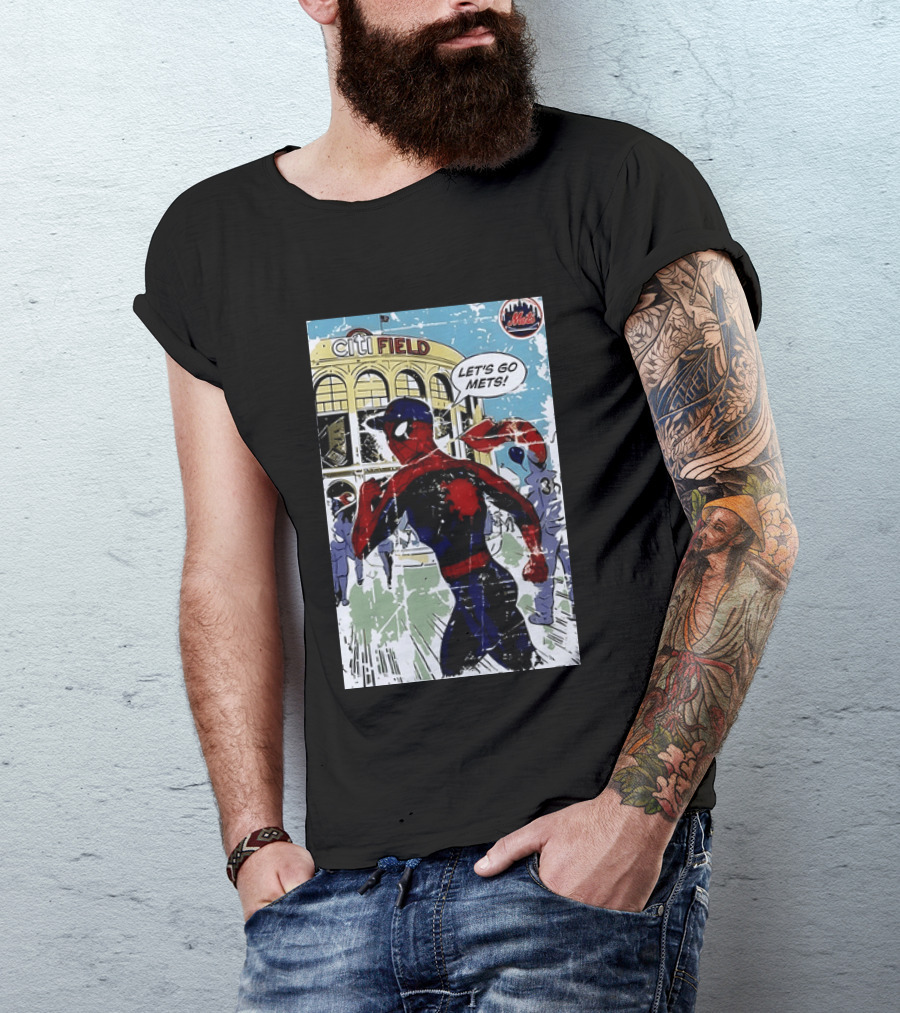 Citi Field New York Mets Spider Man Let's Go Mets 2026 T-Shirt