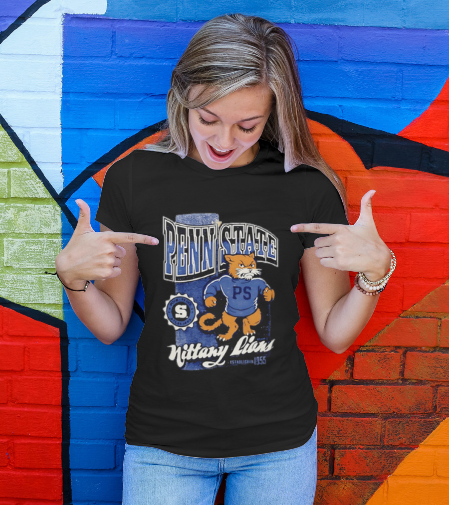 Penn State Nittany Lions PS Mascot Retro 1955 Established T-Shirt