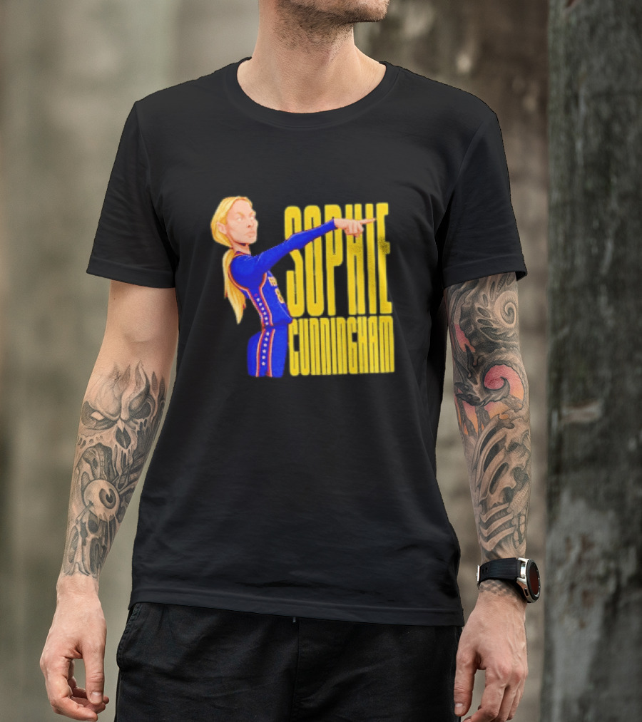 Sophie Cunningham Cartoon Indiana Fever Pointing T-Shirt