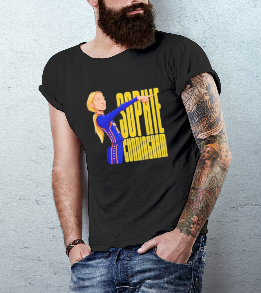 Sophie Cunningham Cartoon Indiana Fever Pointing T-Shirt