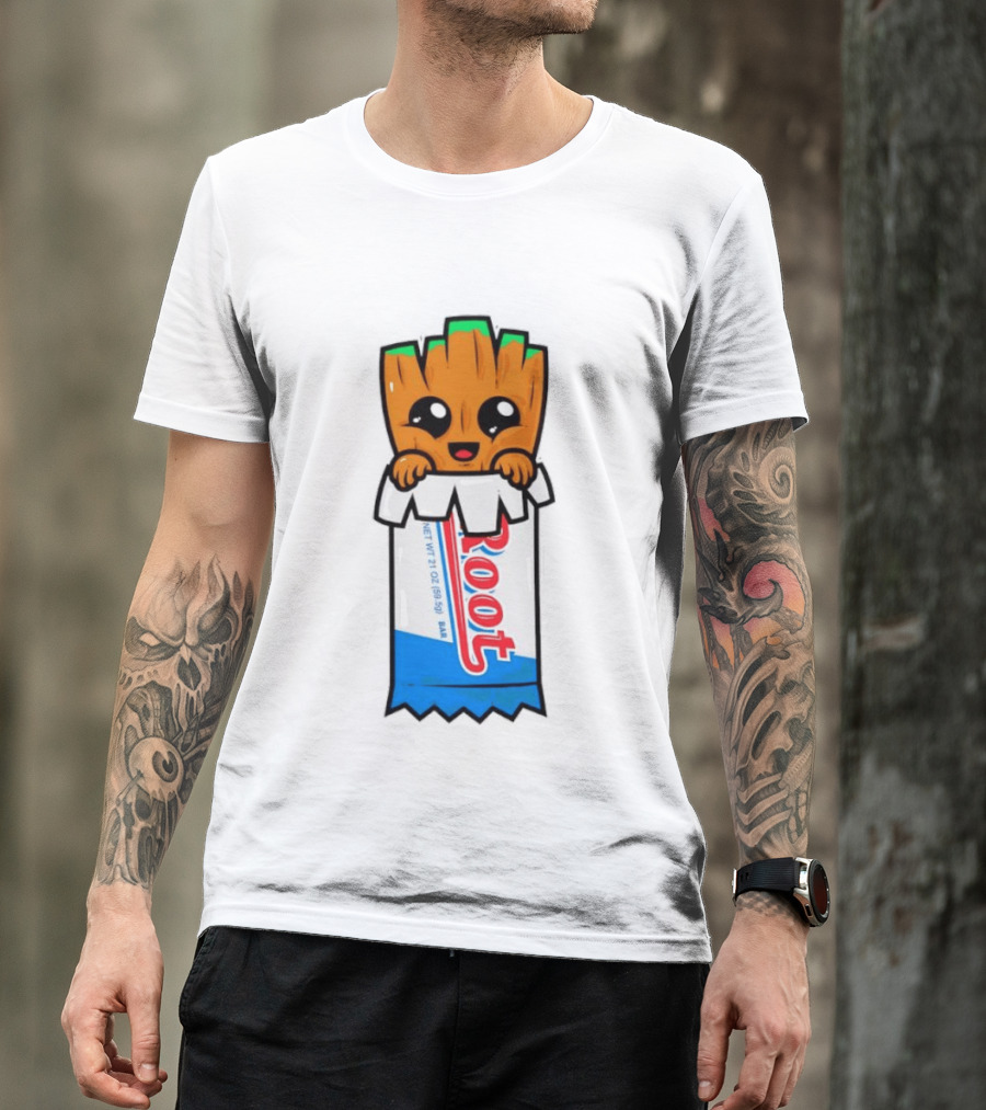 Baby Groot Guardians Of The Galaxy Root Candy Cartoon T-Shirt