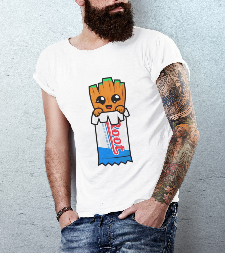 Baby Groot Guardians Of The Galaxy Root Candy Cartoon T-Shirt