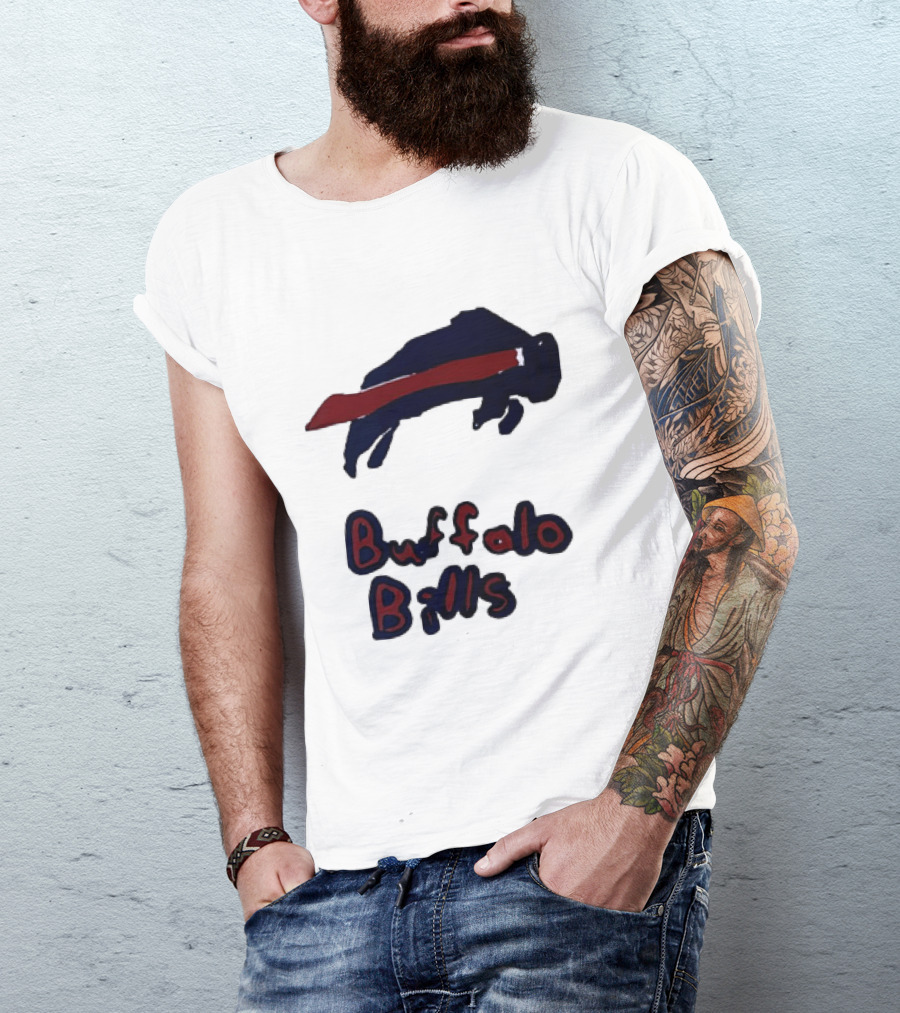 Buffalo Bills Iconic Blue Red Bison T-Shirt