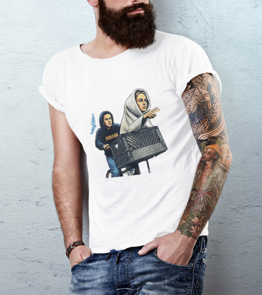 Caitlin Clark Sophie Cunningham E.T. Indiana Bike Basket T-Shirt