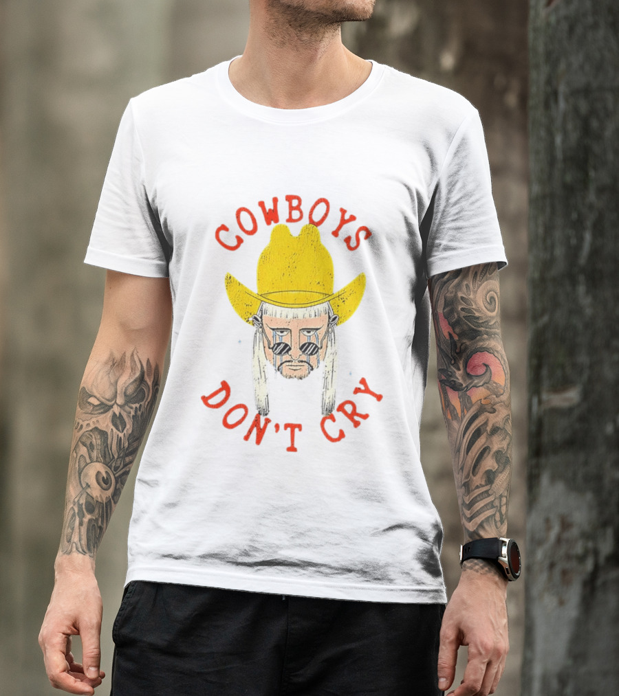 Cowboys Don't Cry Yellow Hat Sad Face T-Shirt
