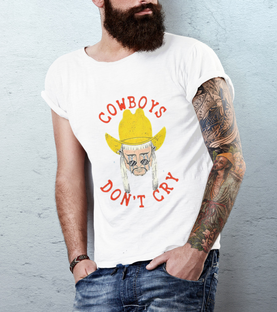 Cowboys Don't Cry Yellow Hat Sad Face T-Shirt
