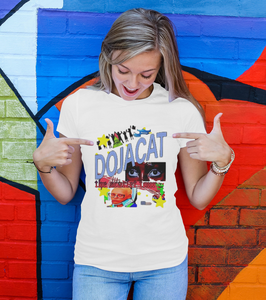 Doja Cat The Scarlet Tour Pop Art Stars And Eyes T-Shirt