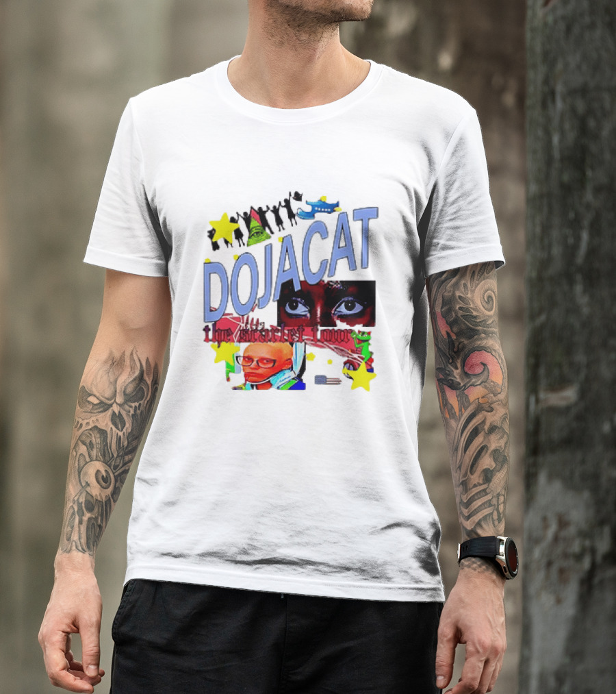 Doja Cat The Scarlet Tour Pop Art Stars And Eyes T-Shirt