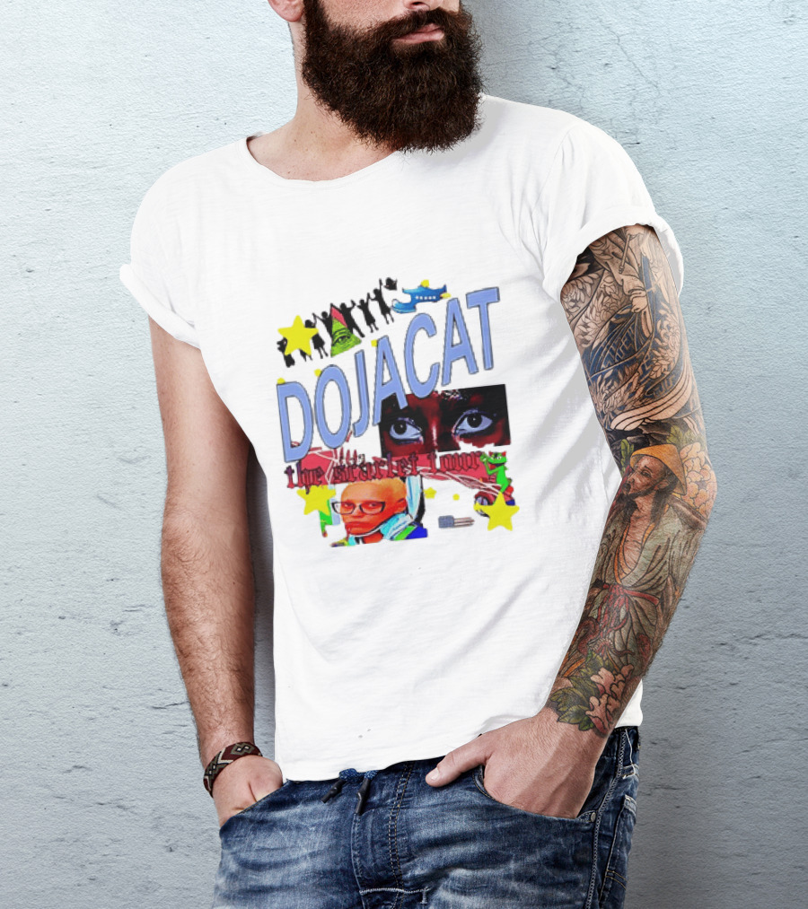Doja Cat The Scarlet Tour Pop Art Stars And Eyes T-Shirt