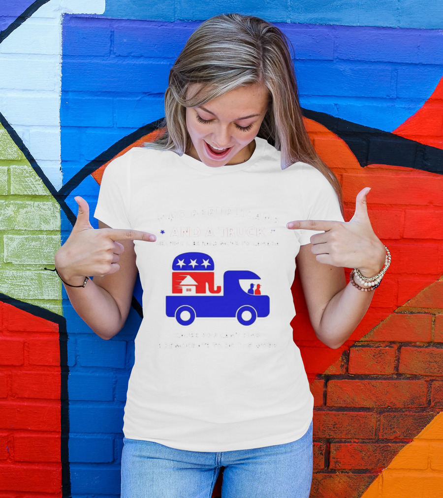Two Republicans And A Truck Helping Liberals Move To Canada GOP Elephant T-Shirt
