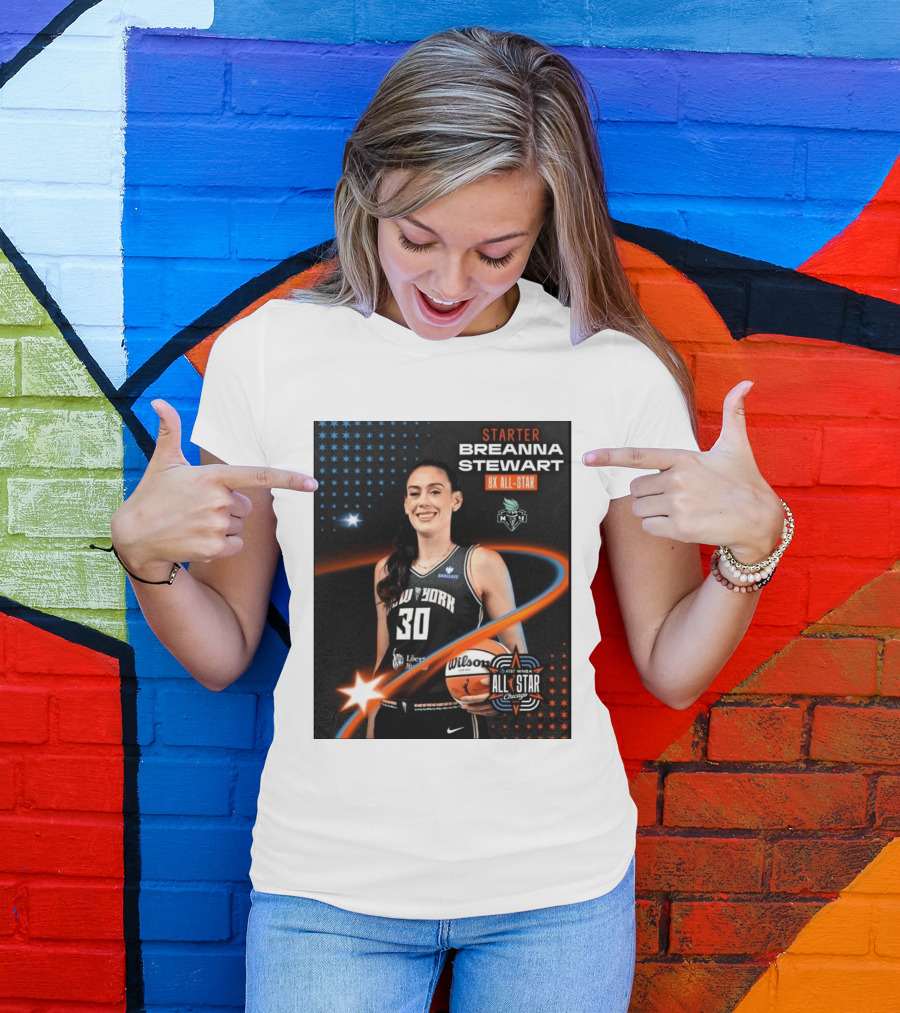 Starter Breanna Stewart 8X All Star New York Liberty AT&T WNBA All Star Chicago T-Shirt