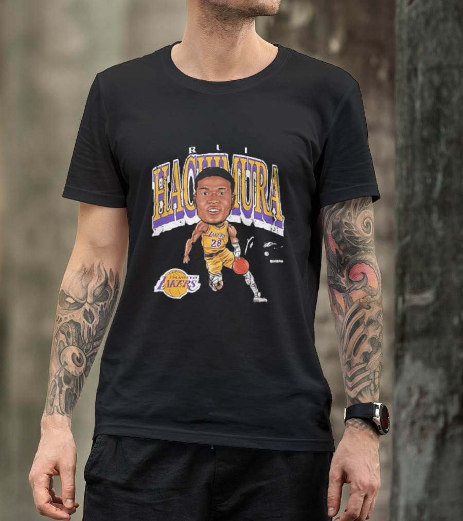 Rui Hachimura Los Angeles Lakers Big Head 28 T-Shirt
