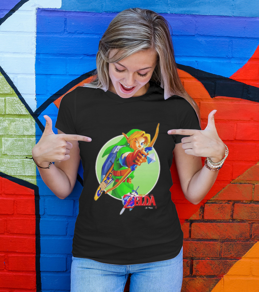 The Legend Of Zelda Ocarina Of Time 3D Link Bow Aiming T-Shirt