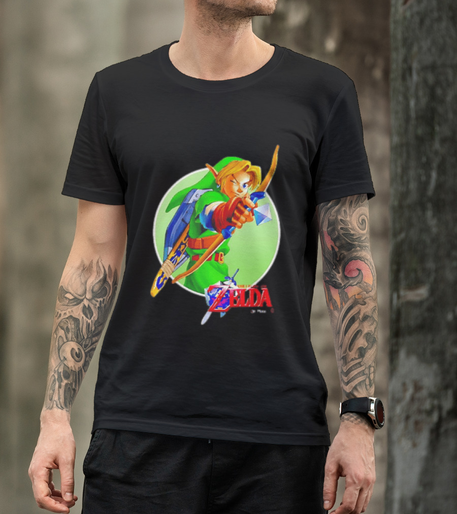 The Legend Of Zelda Ocarina Of Time 3D Link Bow Aiming T-Shirt
