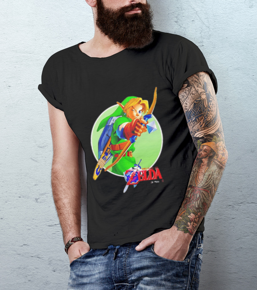 The Legend Of Zelda Ocarina Of Time 3D Link Bow Aiming T-Shirt