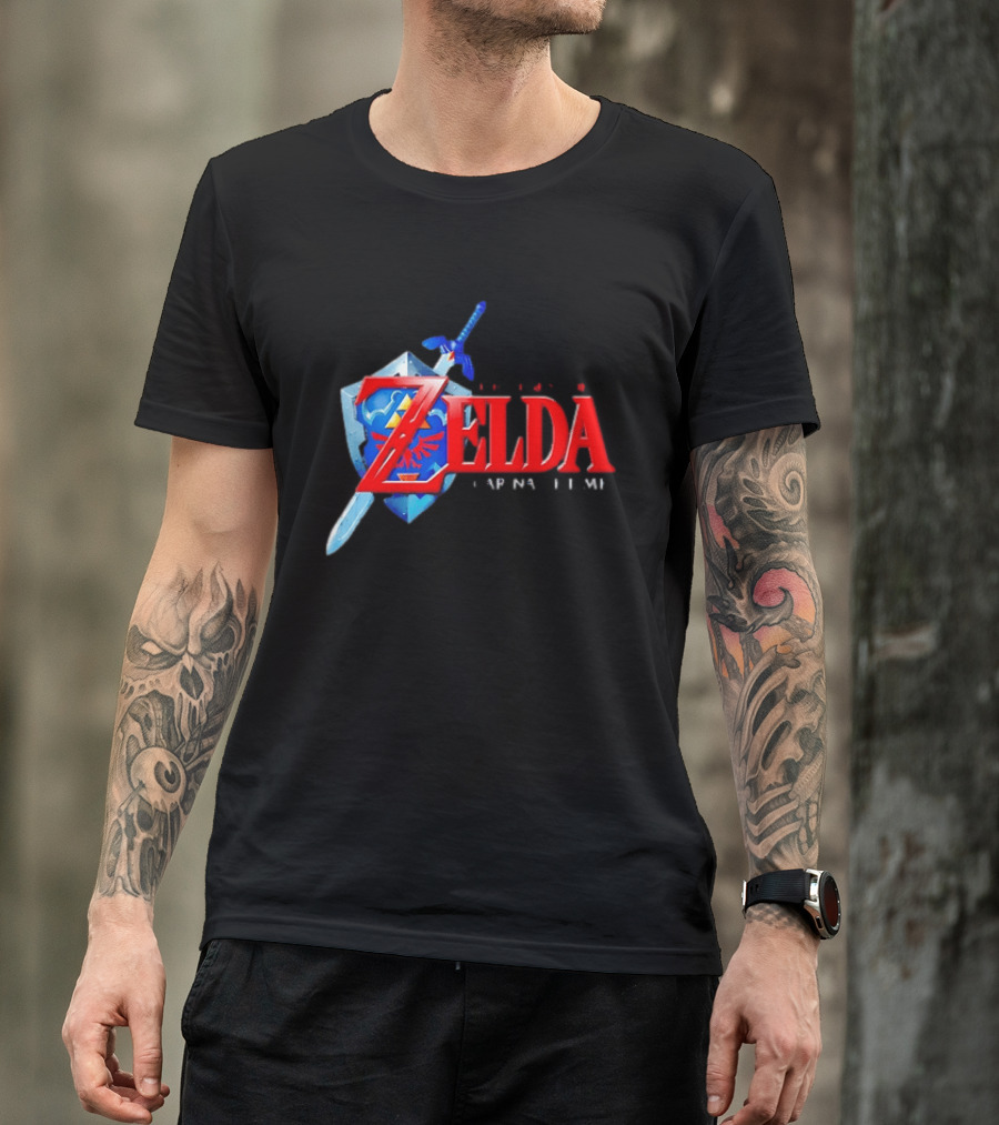 The Legend Of Zelda Ocarina Of Time Shield Sword T-Shirt