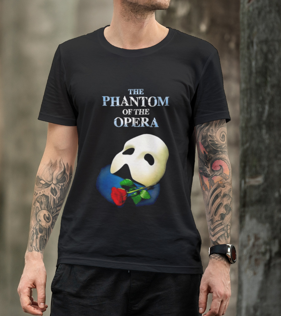 The Phantom Of The Opera Mask With Red Rose T-Shirt