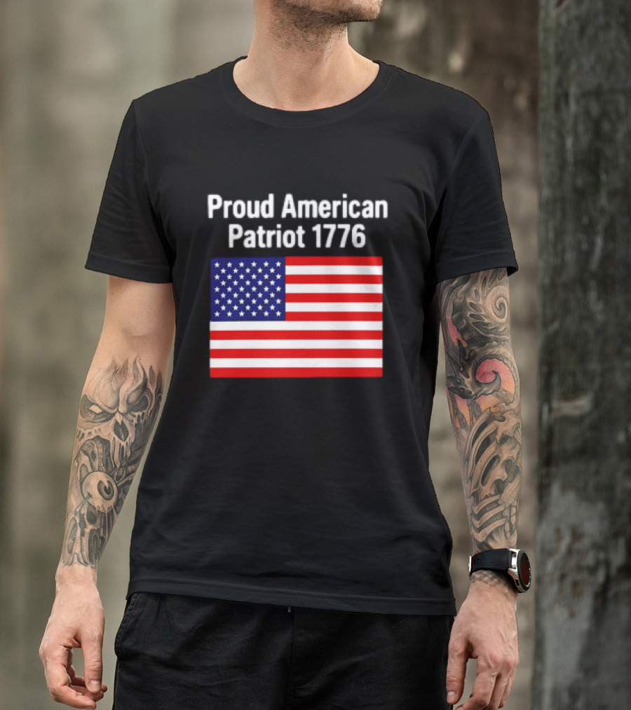 Proud American Patriot 1776 USA Flag T-Shirt