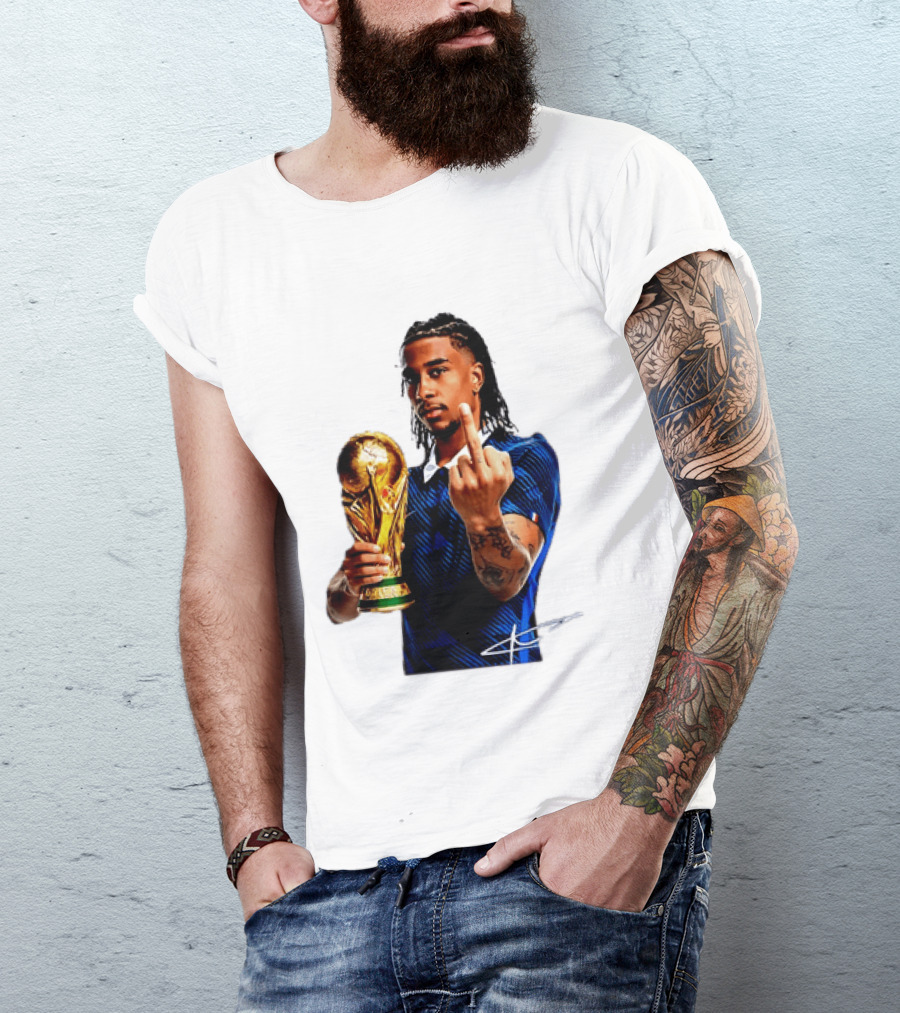 Michael Olise France National Team Middle Finger Trophy Celebration T-Shirt