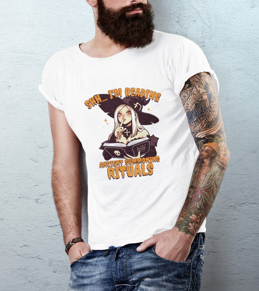 Shh I'm Reading Ancient Summoning Rituals Witch Gothic Spellcaster T-Shirt