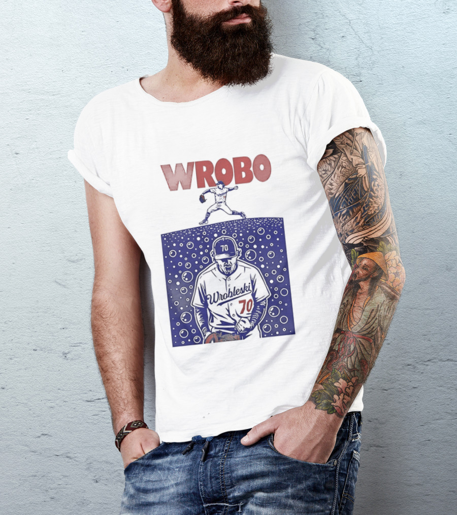 Wrobo Shark Justin Wrobleski Los Angeles Dodgers Baseball T-Shirt