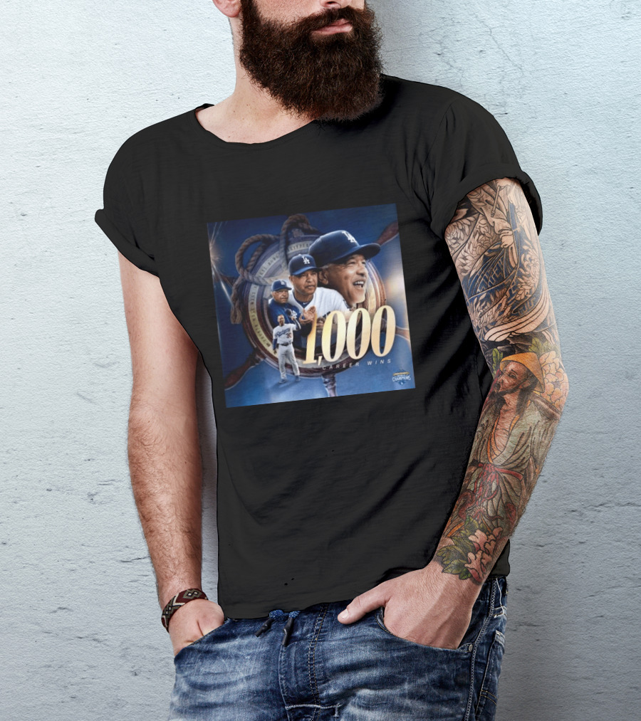 Los Angeles Dodgers Manager Doc Achieves 1000 Career Wins Milestone In Major League History T-Shirt