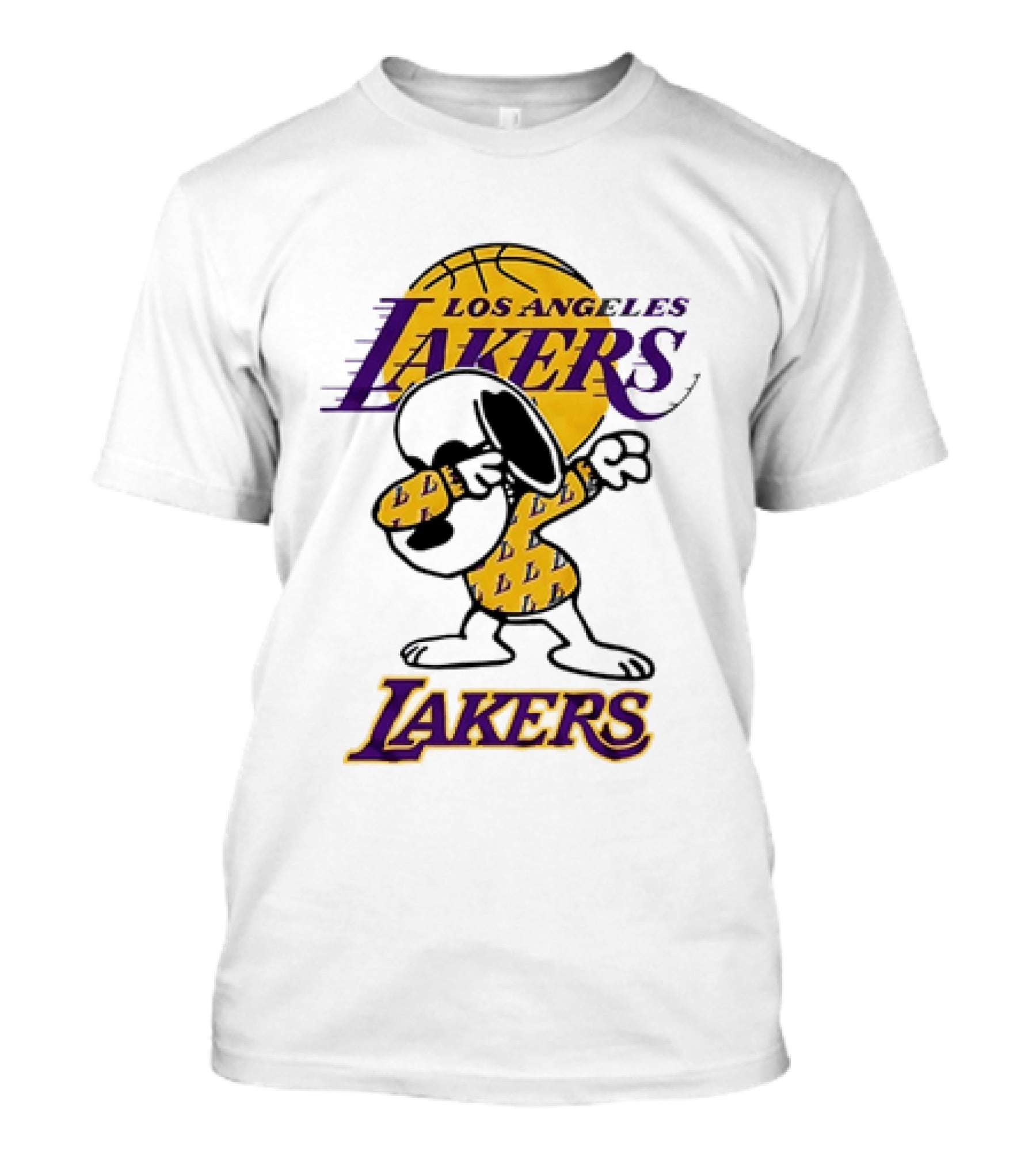 Dabbing Snoopy Los Angeles Lakers Basketball Mashup T-Shirt