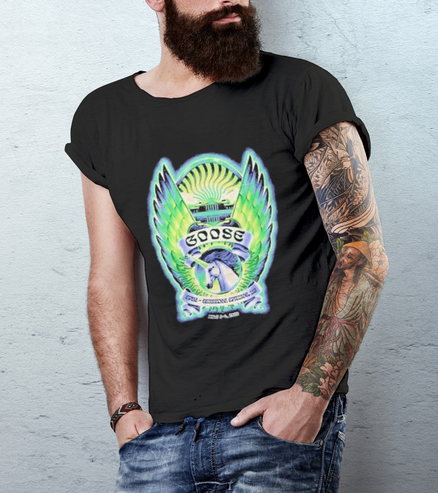 Goose The Band Saratoga Springs July 3 4 2026 Winged Horse New York Concert Tour T-Shirt