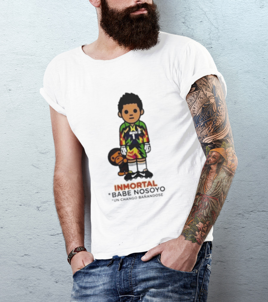 Jorge Campos Inmortal Babe Nosoyo Un Chango Bañandose Colorful Soccer Legend And Monkey T-Shirt