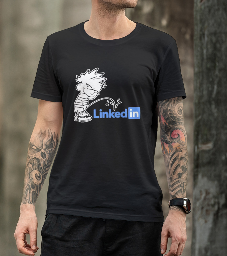Calvin Pissing LinkedIn T-Shirt