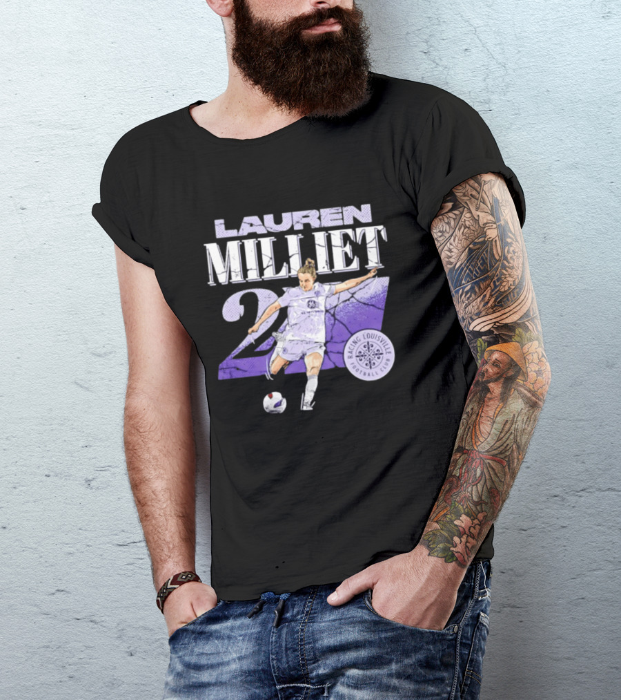 Lauren Milliet Racing Louisville FC 26 Soccer Player T-Shirt
