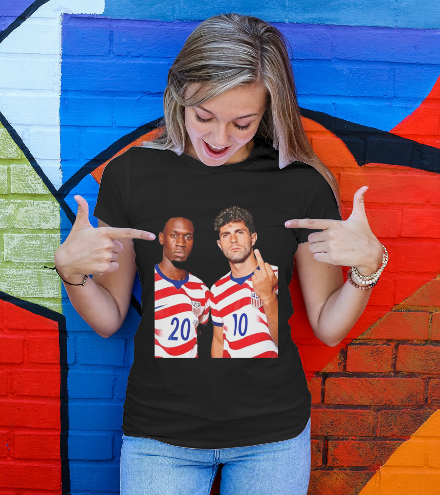 Christian Pulisic Folarin Balogun USMNT Soccer Iconic Gesture T-Shirt