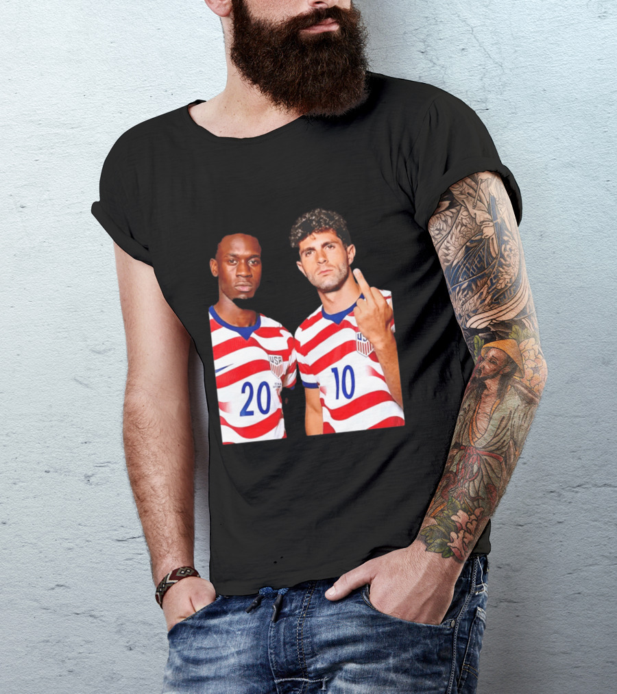 Christian Pulisic Folarin Balogun USMNT Soccer Iconic Gesture T-Shirt