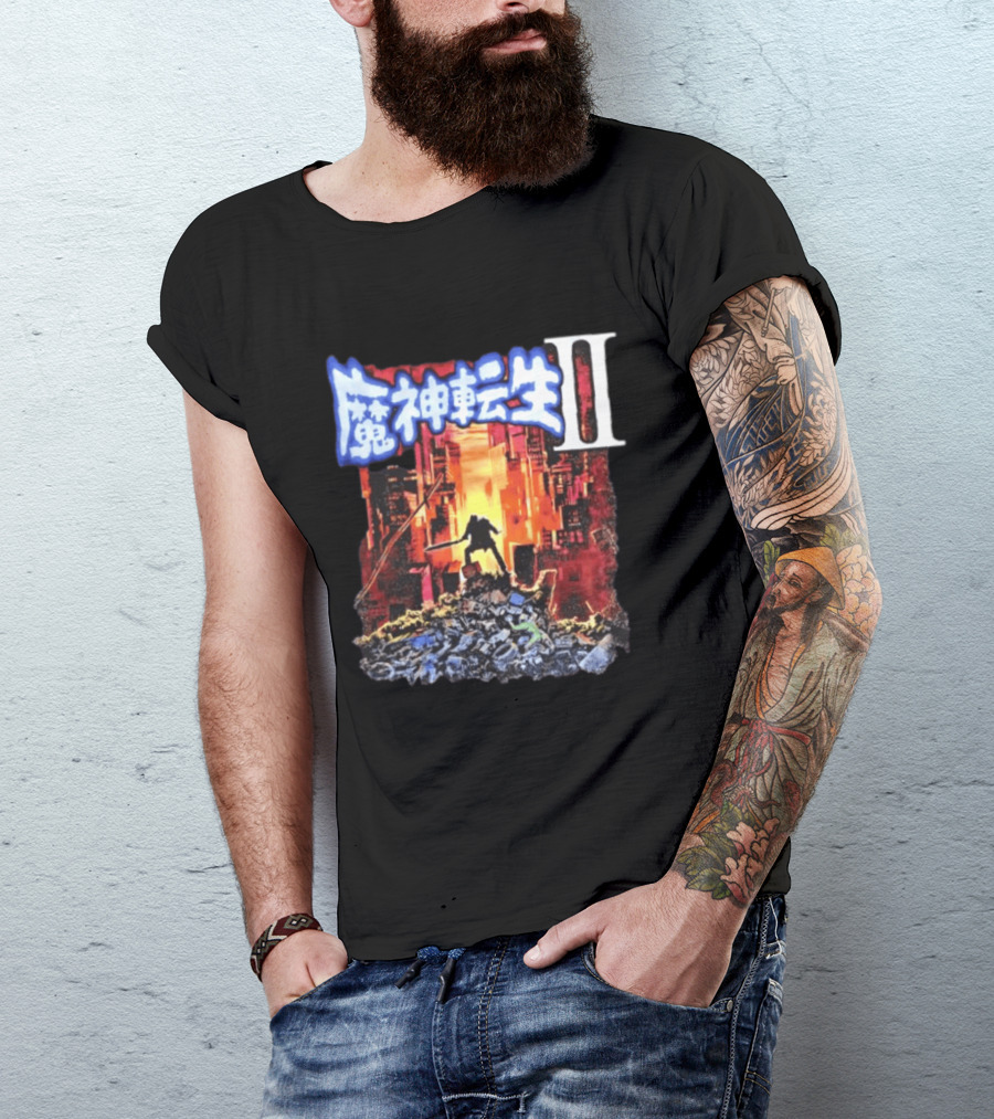 Majintensei II Ronin Warrior In Post Apocalyptic Cityscape T-Shirt