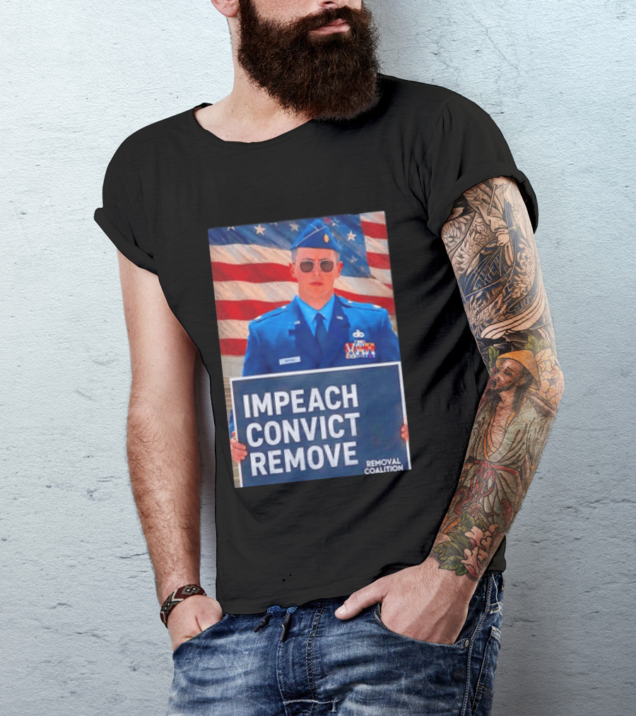 Impeach Convict Remove Major Jason Watson Sign With American Flag T-Shirt