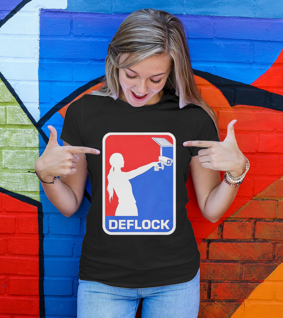 Deflock Woman Pointing At Security Camera T-Shirt