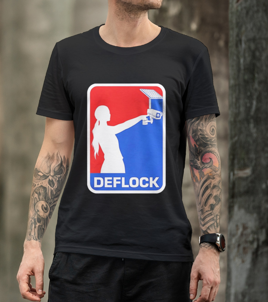 Deflock Woman Pointing At Security Camera T-Shirt